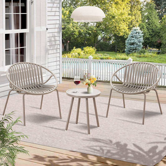 Werph Patio Furniture Set, 3 Pieces Outdoor Furniture with Bistro Table and Patio Chairs Set of 2,Outdoor Patio Set with Porch Chairs and Table,Deck Furniture Conversation Set for Garden Poolside
