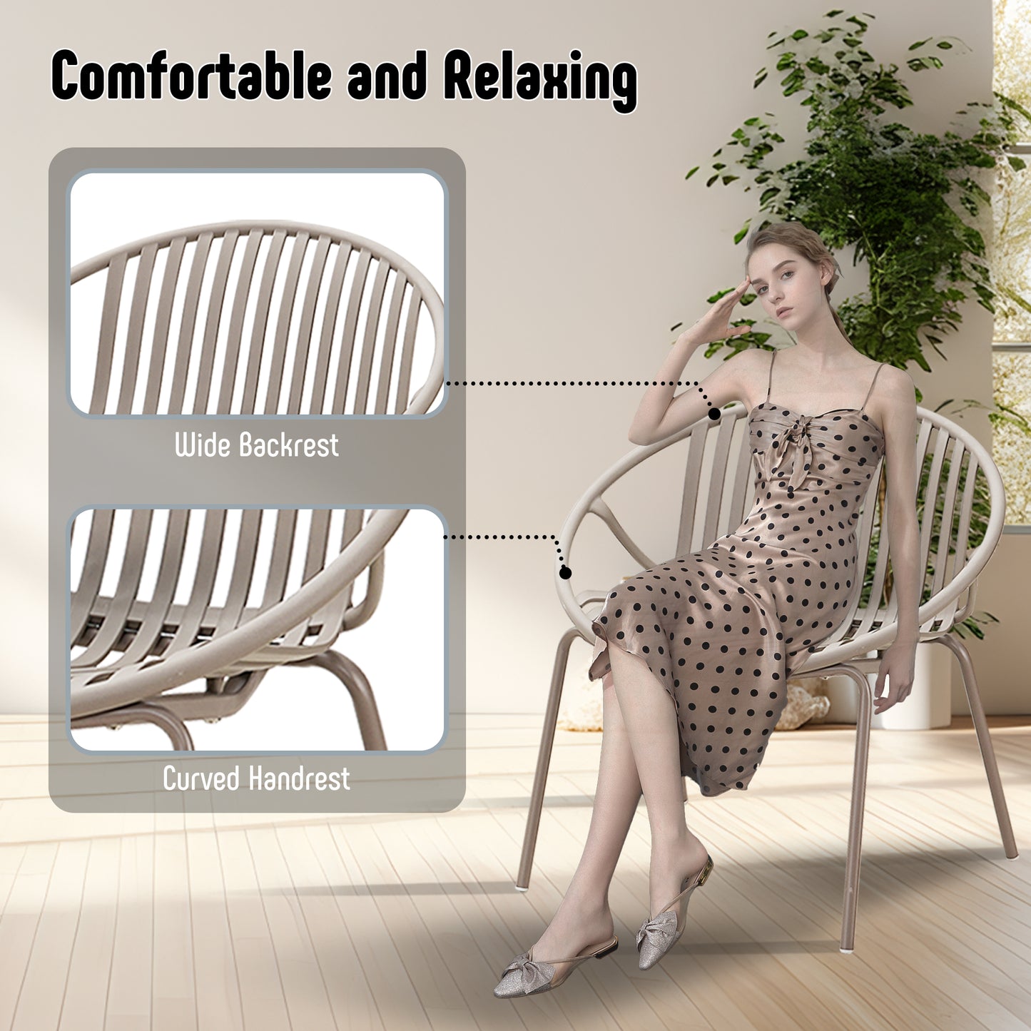 Werph Patio Furniture Set, 3 Pieces Outdoor Furniture with Bistro Table and Patio Chairs Set of 2,Outdoor Patio Set with Porch Chairs and Table,Deck Furniture Conversation Set for Garden Poolside