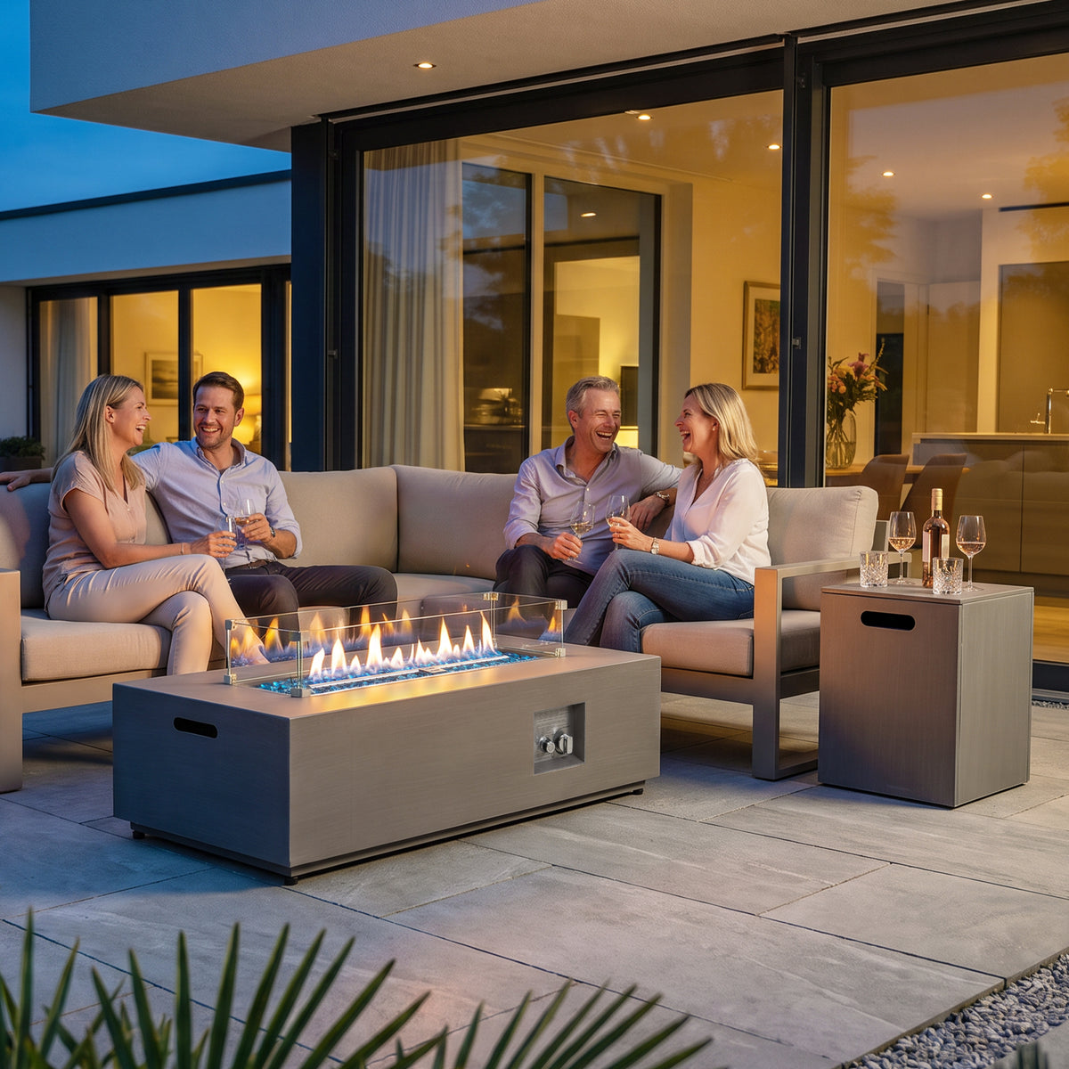 WERPH 42-Inch Propane Fire Pit Table, Rectangular, 60,000 BTU