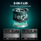 WERPH 17-Inch Compact Propane Gas Fire Pit, 58,000 BTU, Lightweight with Locking 2-in-1 Lid & Pumice Stones, Black