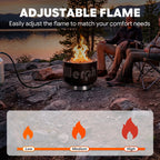 WERPH 17-Inch Compact Propane Gas Fire Pit, 58,000 BTU, Lightweight with Locking 2-in-1 Lid & Pumice Stones, Black