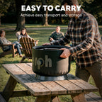 WERPH 17-Inch Compact Propane Gas Fire Pit, 58,000 BTU, Lightweight with Locking 2-in-1 Lid & Pumice Stones, Black