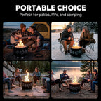 WERPH 17-Inch Compact Propane Gas Fire Pit, 58,000 BTU, Lightweight with Locking 2-in-1 Lid & Pumice Stones, Black