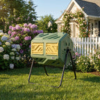 WERPH 43-Gallon Dual-Chamber Compost Bin with Gloves for Garden