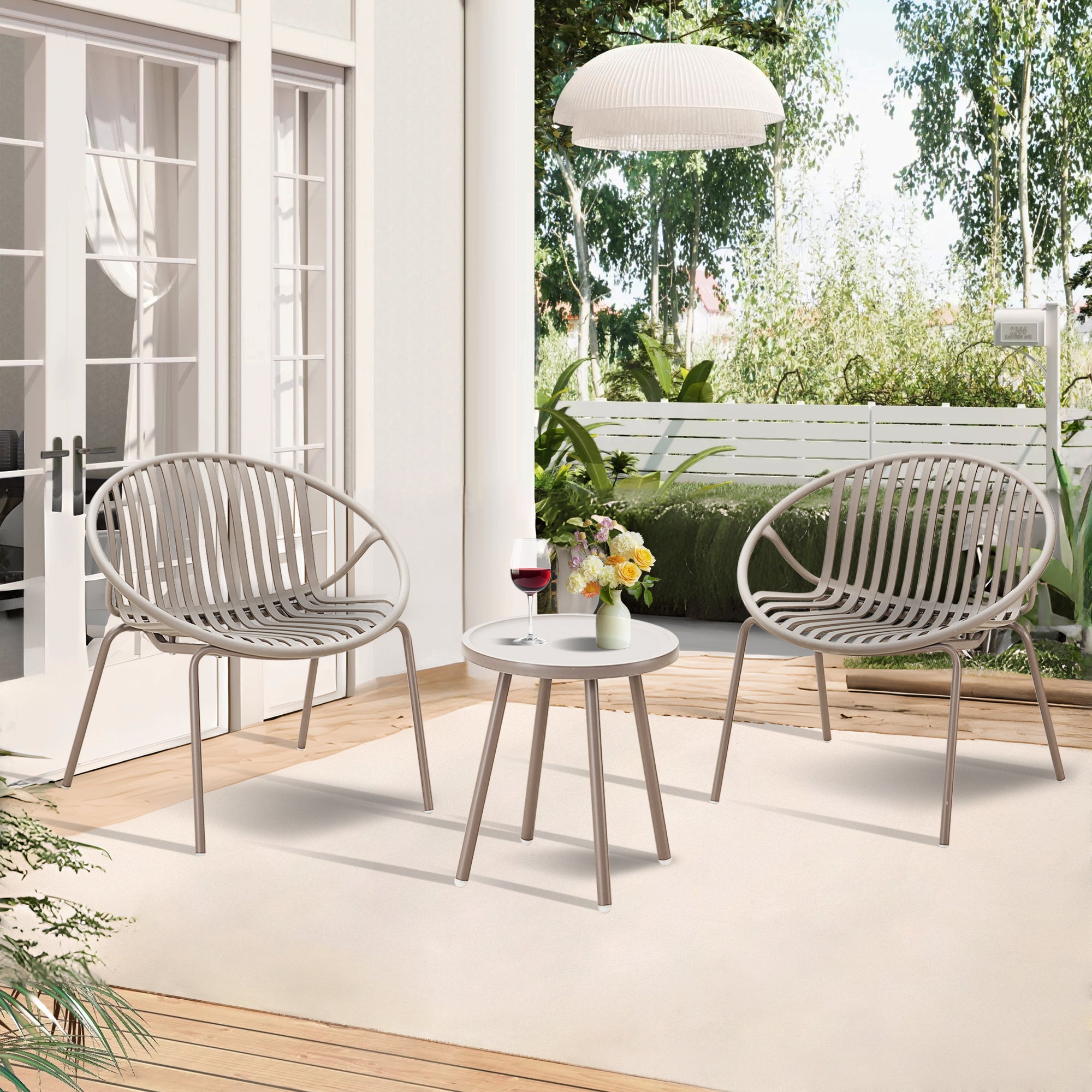 Werph 3-Piece Patio Furniture Set - Bistro Table & 2 Chairs for Outdoor & Balcony