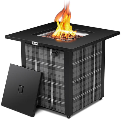 Werph 28 in Propane Fire Pit Table - 50,000 BTU CSA Certified 2-in-1 Outdoor Gas Dining Table with Lava Rocks