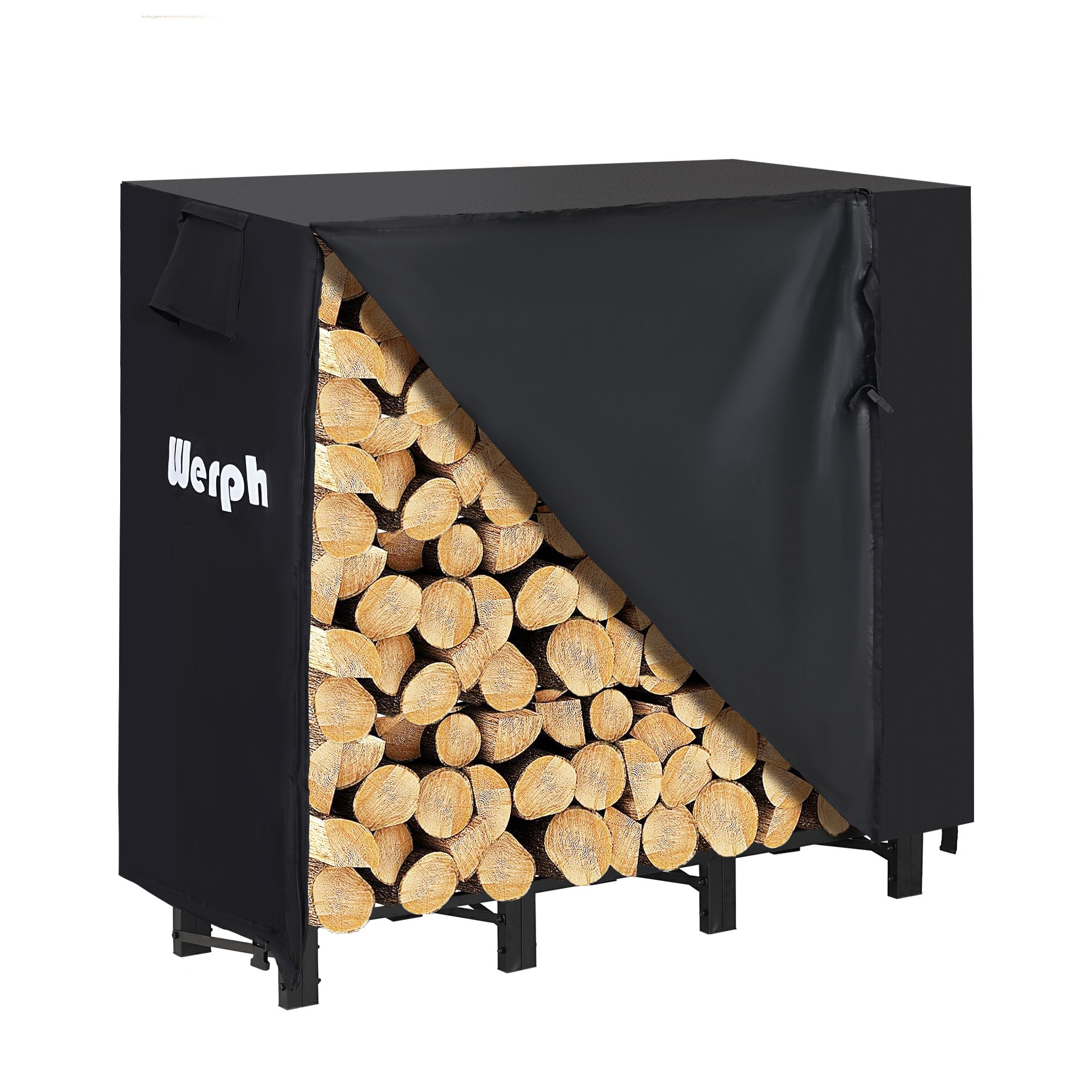 Werph Heavy Duty Outdoor Firewood Rack with Cover - Weather-Resistant Storage