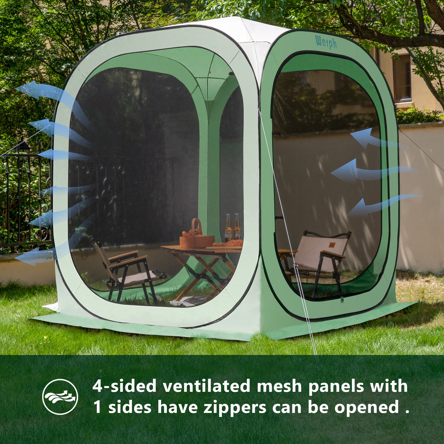 Werph Pop Up Canopy, Portable Canopy Tent with Mesh Mosquito Net, Screen House Room Camping Canopy Shade Tent