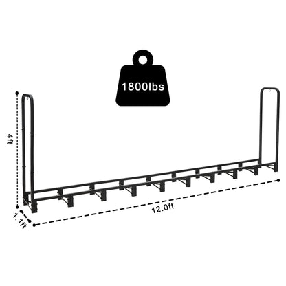Werph Heavy Duty Outdoor Firewood Rack with Cover - Weather-Resistant Storage