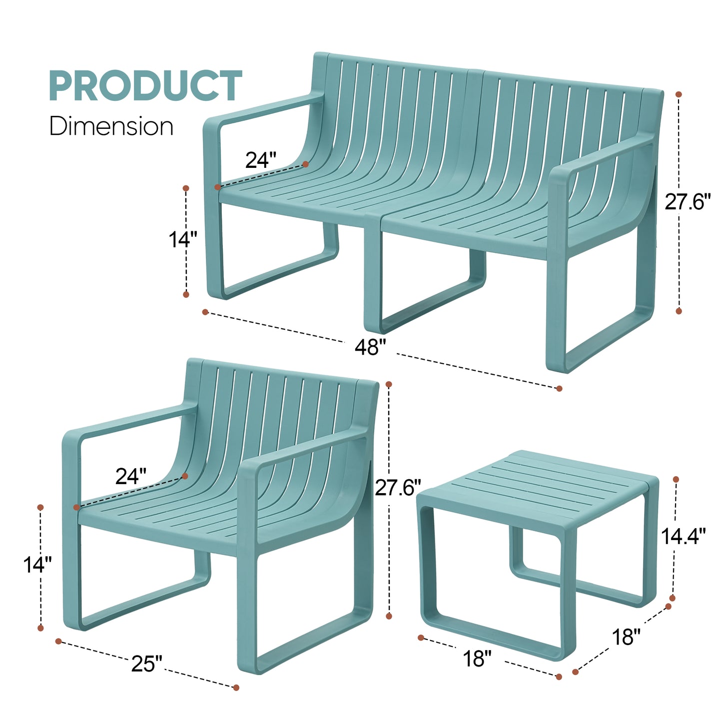 Werph 4 Pieces Patio Furniture Set, Outdoor Furniture Patio Table and Chairs Set, Patio Chairs Set of 4 Patio Conversation Sets