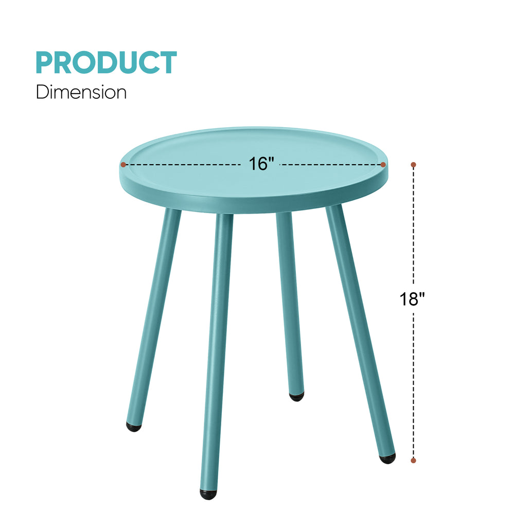 Werph Round Side Table - UV-Resistant End Table for Indoor & Outdoor Use