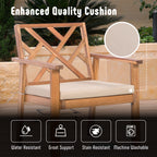 Werph Acacia Wood Patio Furniture Set with Cushions - Outdoor Conversation Set for Porch & Balcony