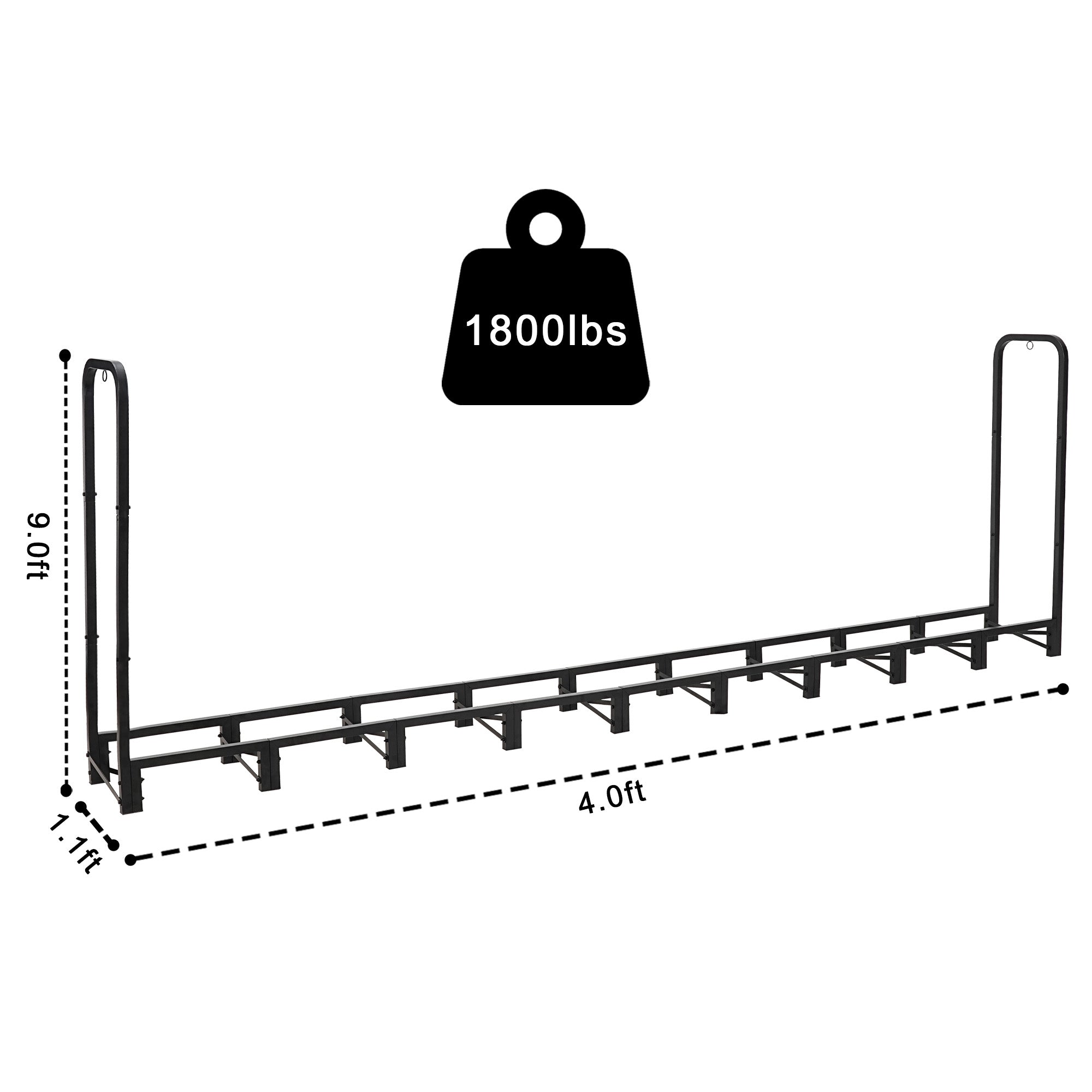 Werph Heavy Duty Outdoor Firewood Rack with Cover - Weather-Resistant Storage