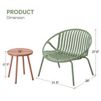 Werph 3-Piece Patio Furniture Set - Bistro Table & 2 Chairs for Outdoor & Balcony