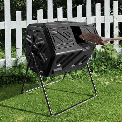 Werph 43 Gallon Dual Chamber Compost Tumbler - Fast Assembly