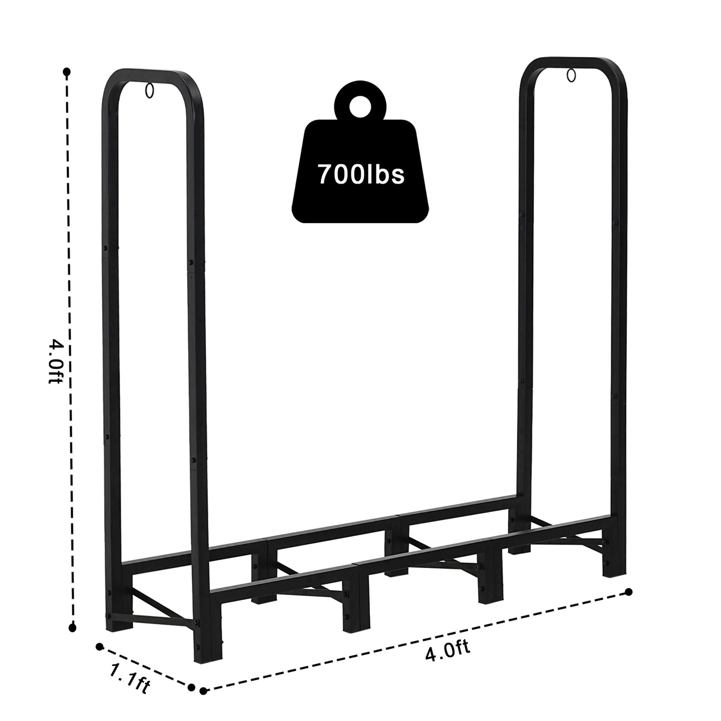 Werph  Firewood Rack Outdoor,Heavy Duty Firewood Storage Rack,Outdoor Firewood Rack with Cover, Black