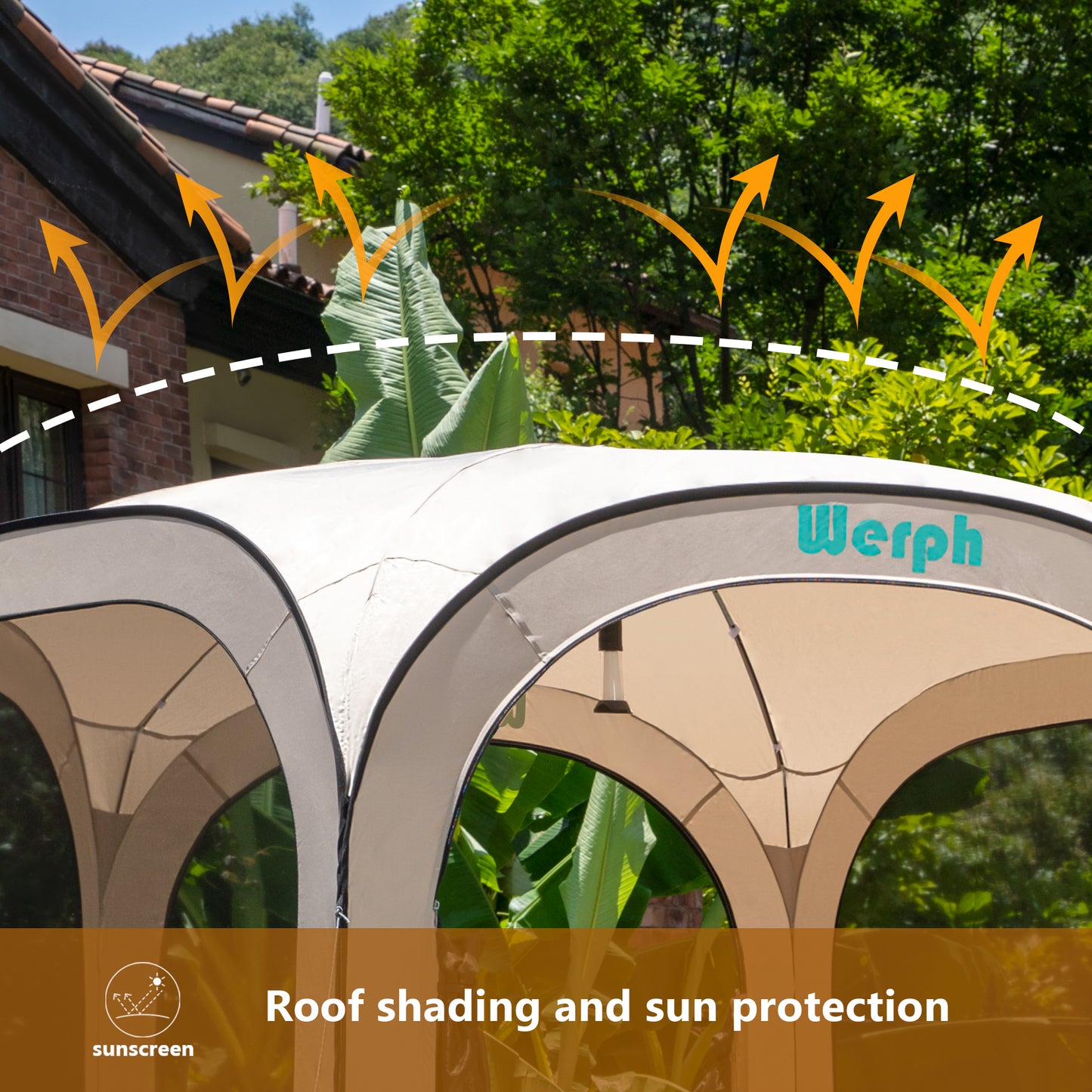 Werph Pop Up Canopy, Portable Canopy Tent with Mesh Mosquito Net, Screen House Room Camping Canopy Shade Tent