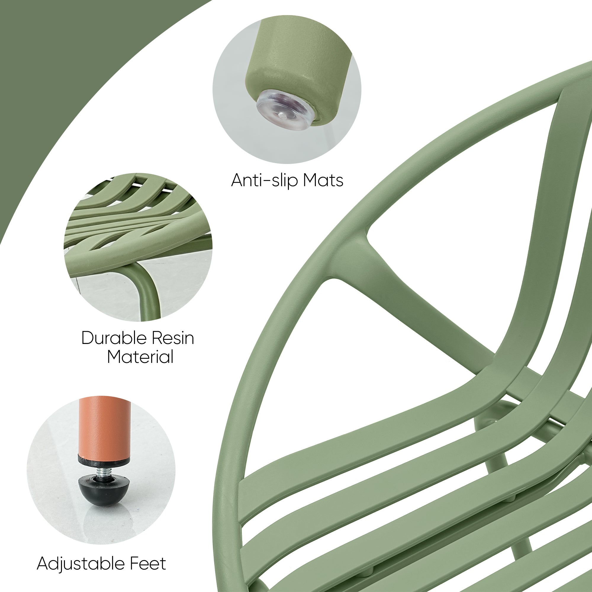 Werph 3-Piece Patio Furniture Set - Bistro Table & 2 Chairs for Outdoor & Balcony