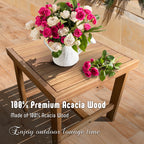 Werph Acacia Wood Patio Furniture Set with Cushions - Outdoor Conversation Set for Porch & Balcony