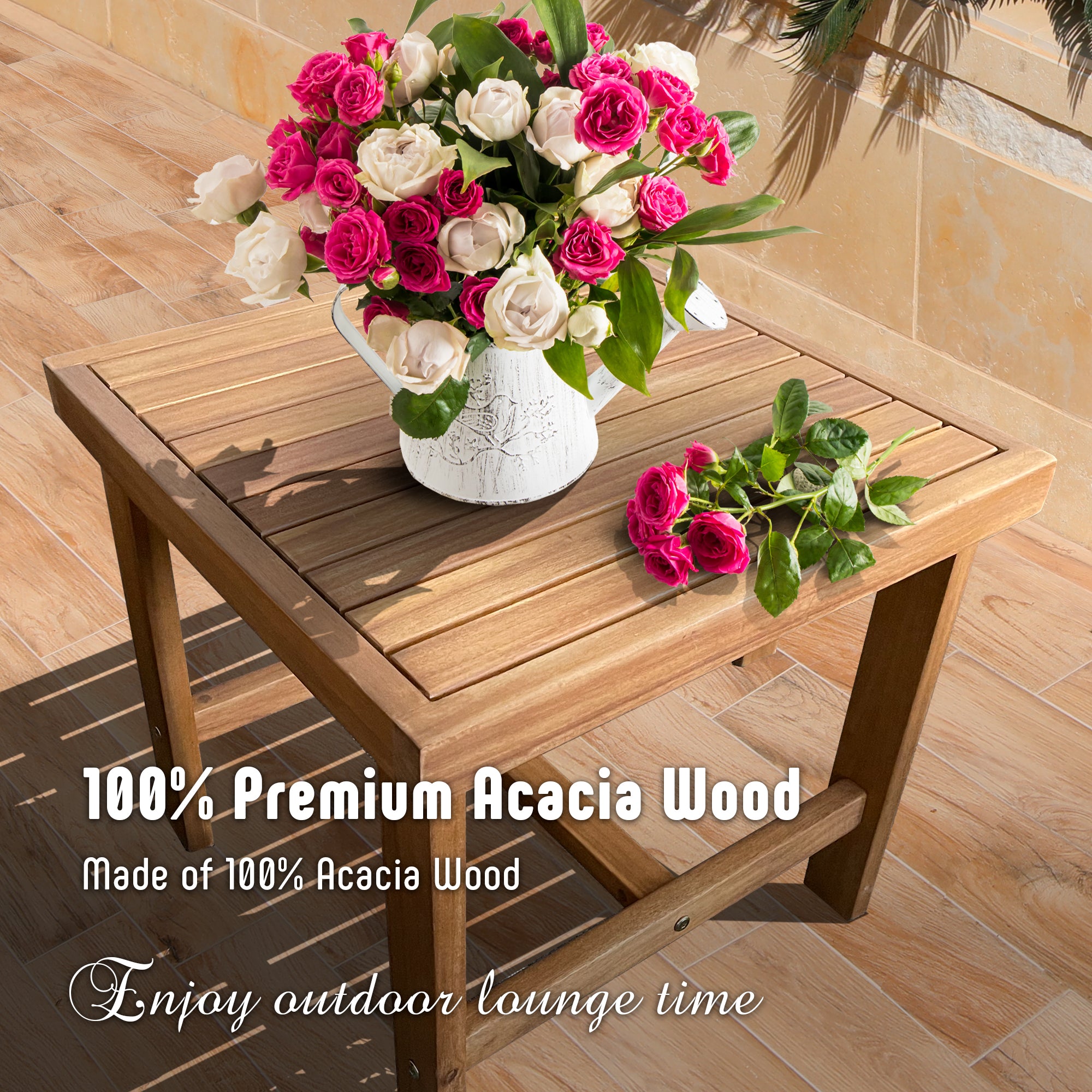 Werph Acacia Wood Patio Furniture Set with Cushions - Outdoor Conversation Set for Porch & Balcony