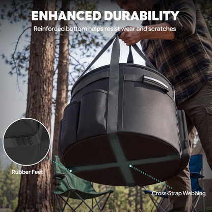 WERPH 20-Inch Fire Pit Carry Bag, 5mm Padded, Multi-Pocket Storage