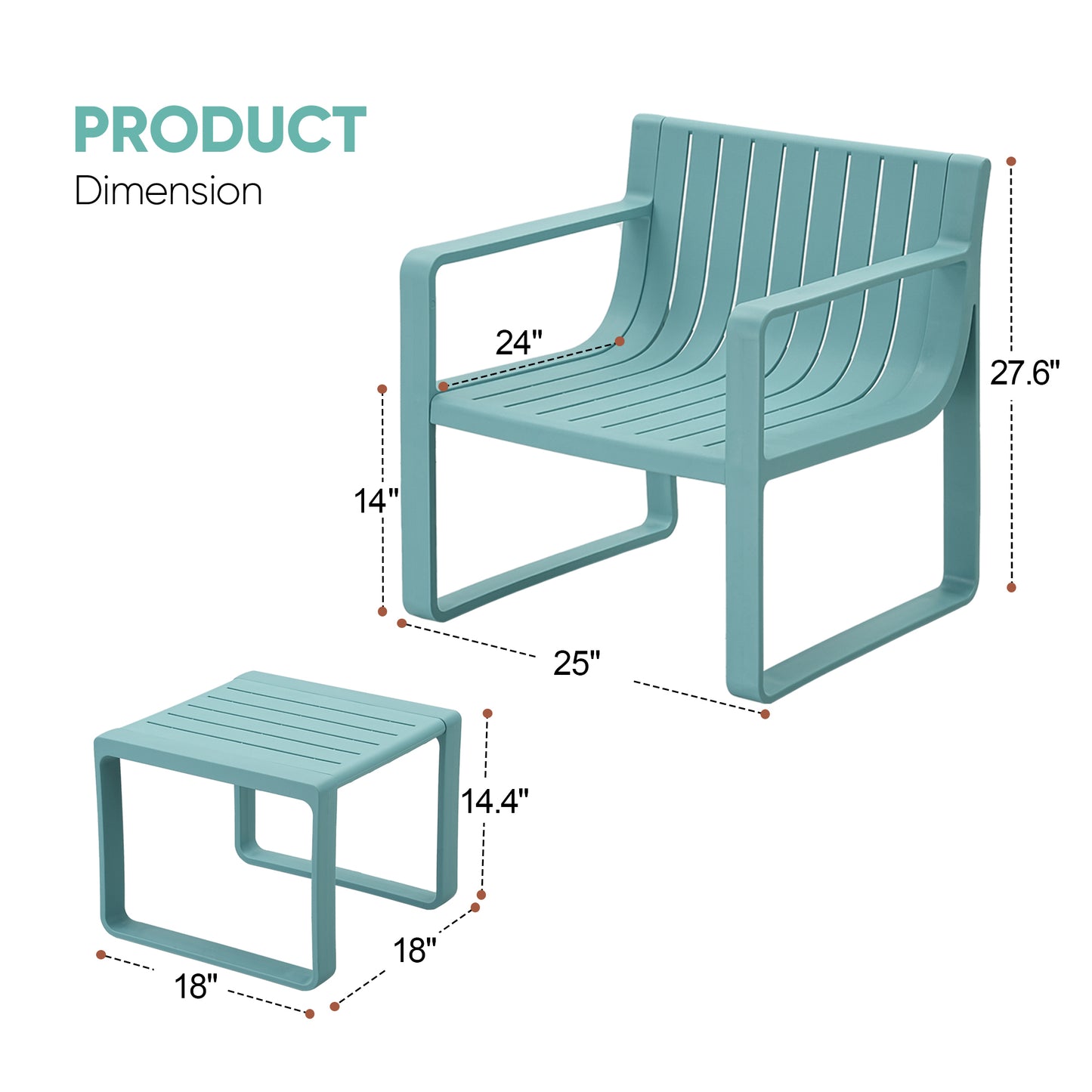 Werph Outdoor Patio Furniture Set, Patio Chairs with Outdoor Table, Front Porch Furniture Patio Chair with Balcony Furniture