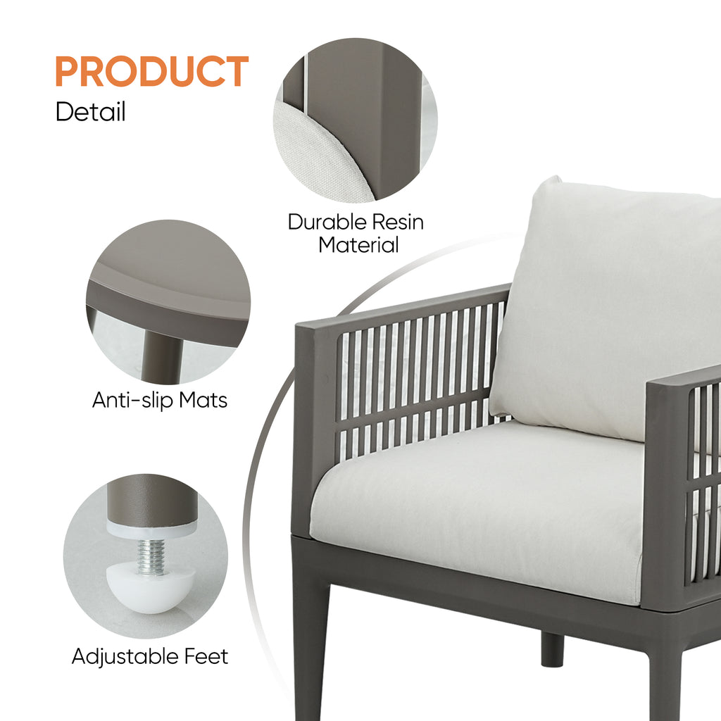 Werph 3-Piece Patio Furniture Set with Washable Cushions - Outdoor Bistro Set for Balcony