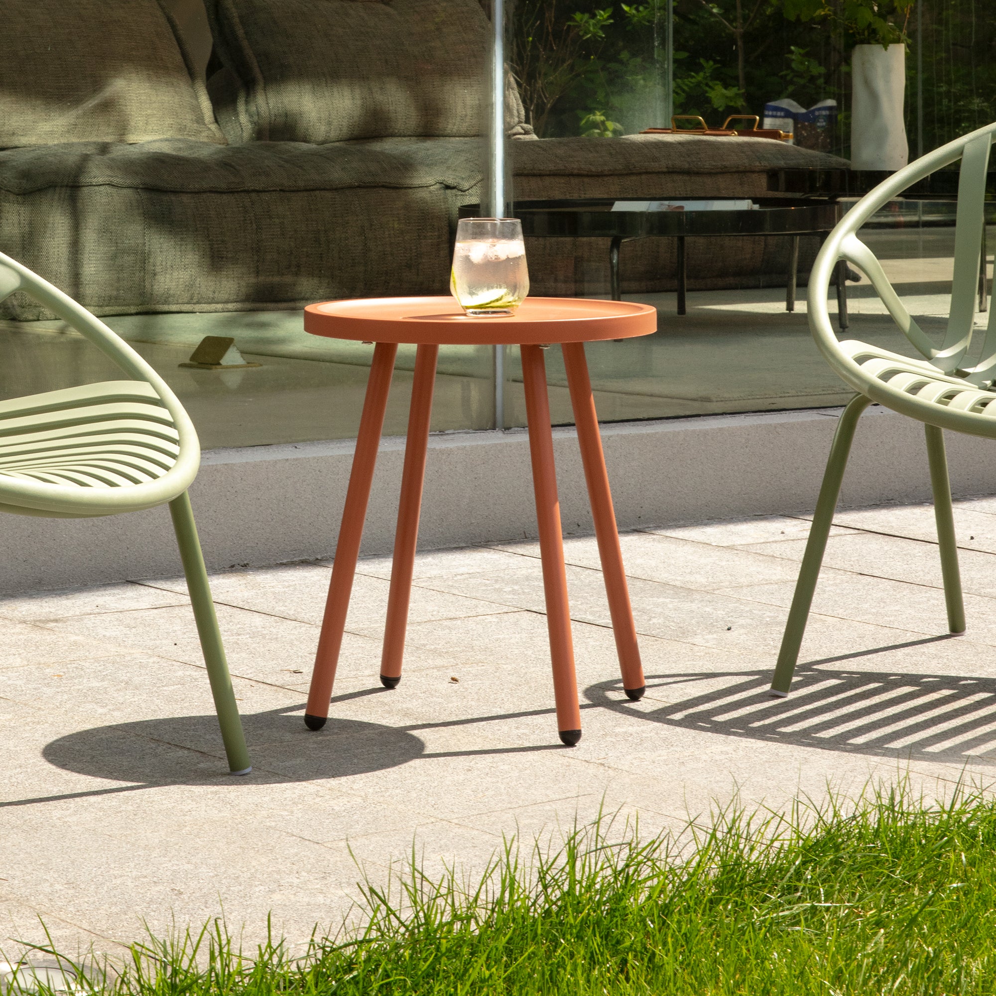 Werph Round Side Table - UV-Resistant End Table for Indoor & Outdoor Use