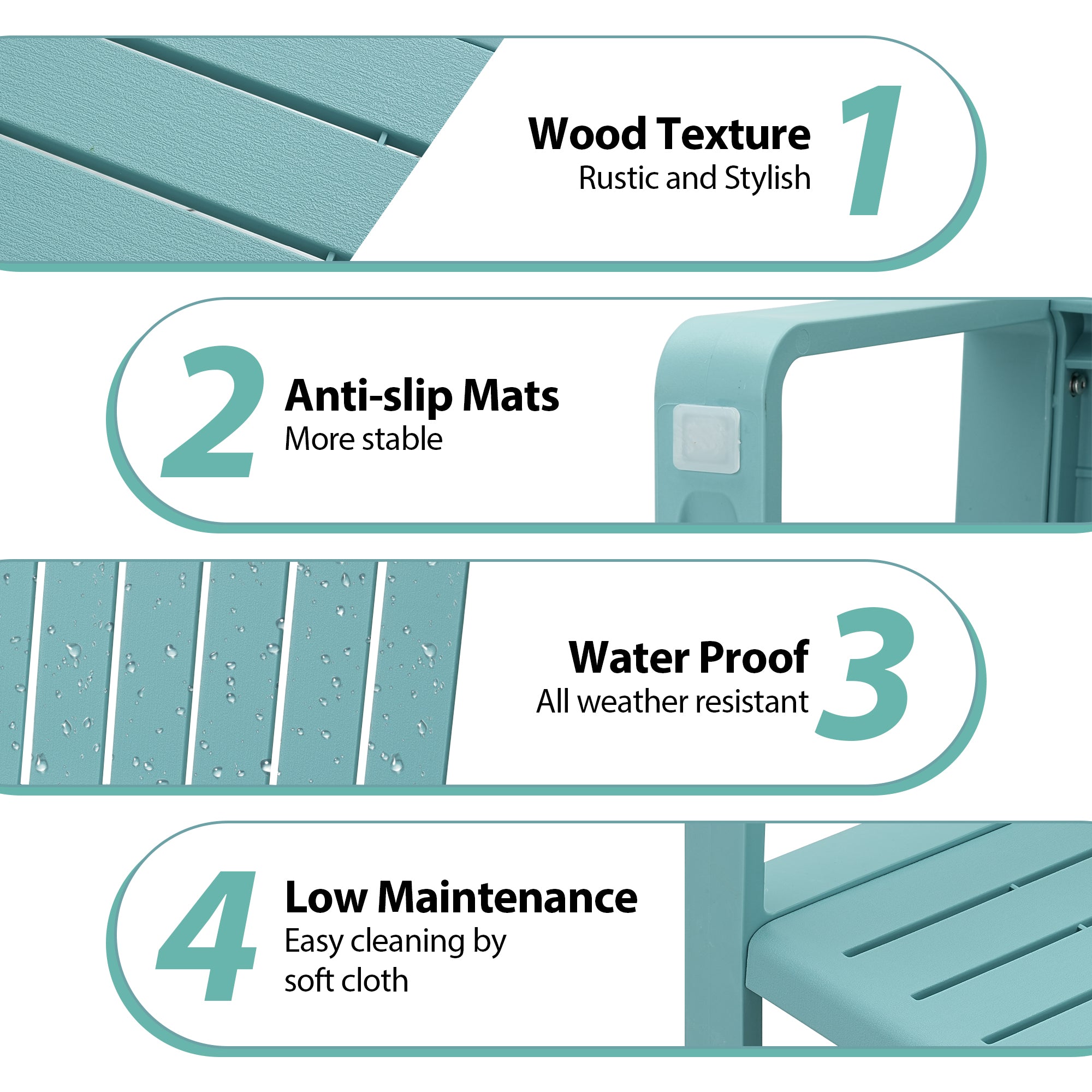 Werph 2-Piece Outdoor Patio Furniture Set - Chair & Side Table for Porch & Balcony