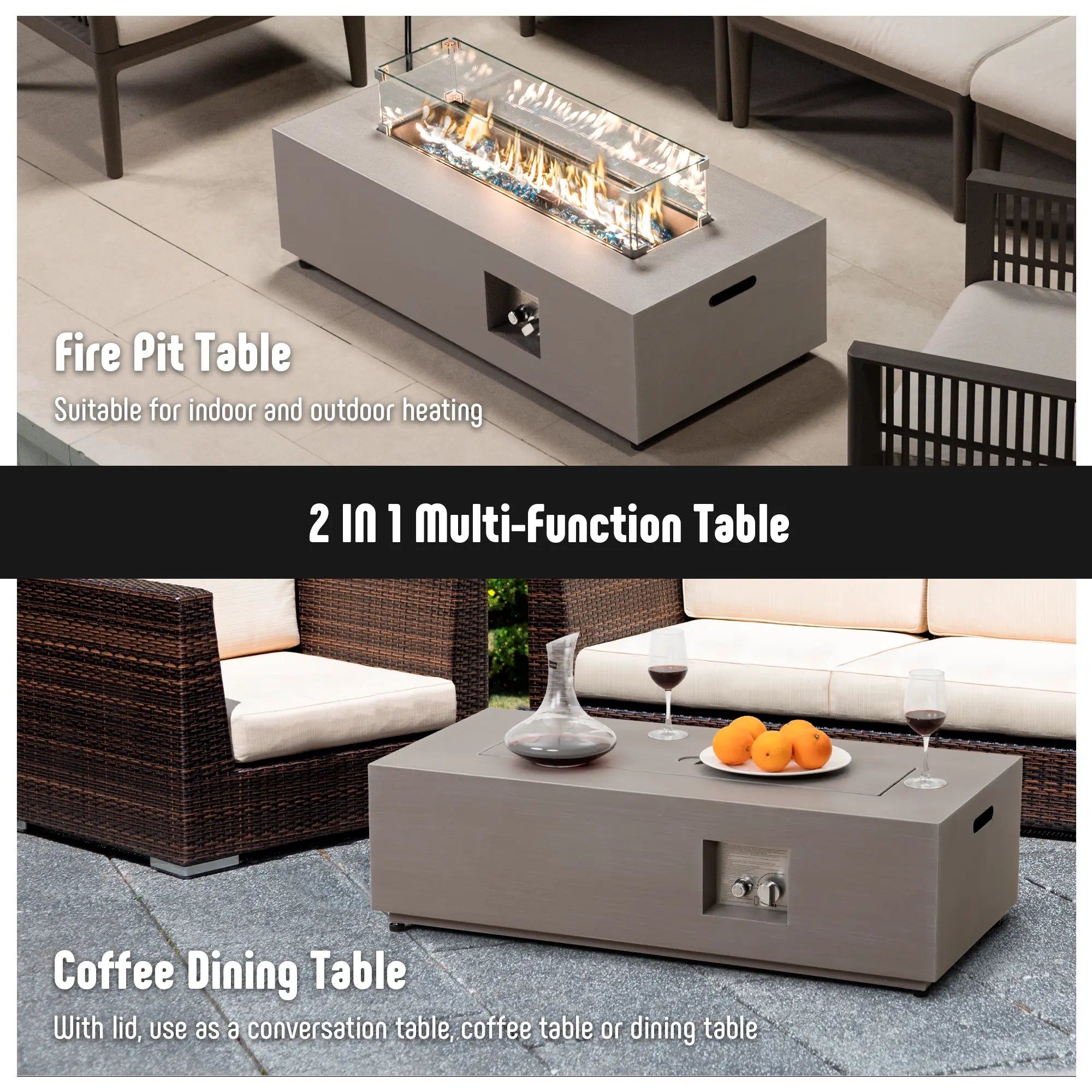 Werph 42" Propane Fire Pit Table - 50,000 BTU CSA Certified