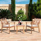 Werph Acacia Wood Patio Furniture Set with Cushions - Outdoor Conversation Set for Porch & Balcony