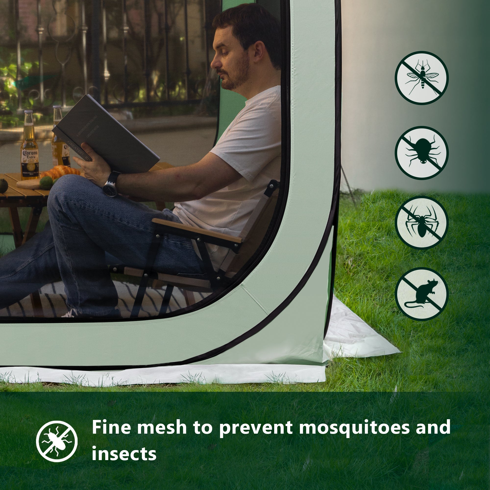 Werph Pop Up Canopy Tent with Mosquito Net - Portable Screen House for Camping & Patio