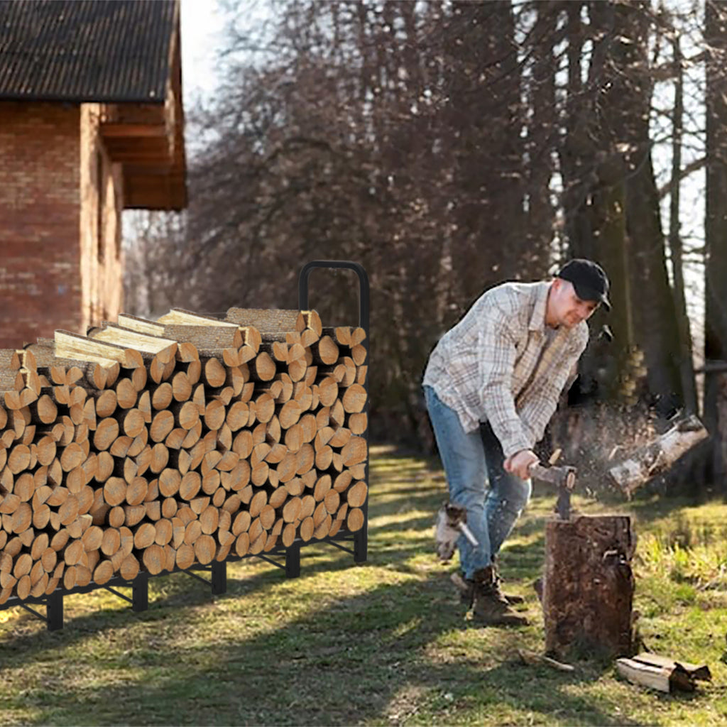 Werph Heavy Duty Outdoor Firewood Rack with Cover - Weather-Resistant Storage