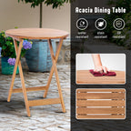 Werph 3-Piece Acacia Wood Bistro Set with Cushions - Foldable Patio Furniture for Balcony & Deck