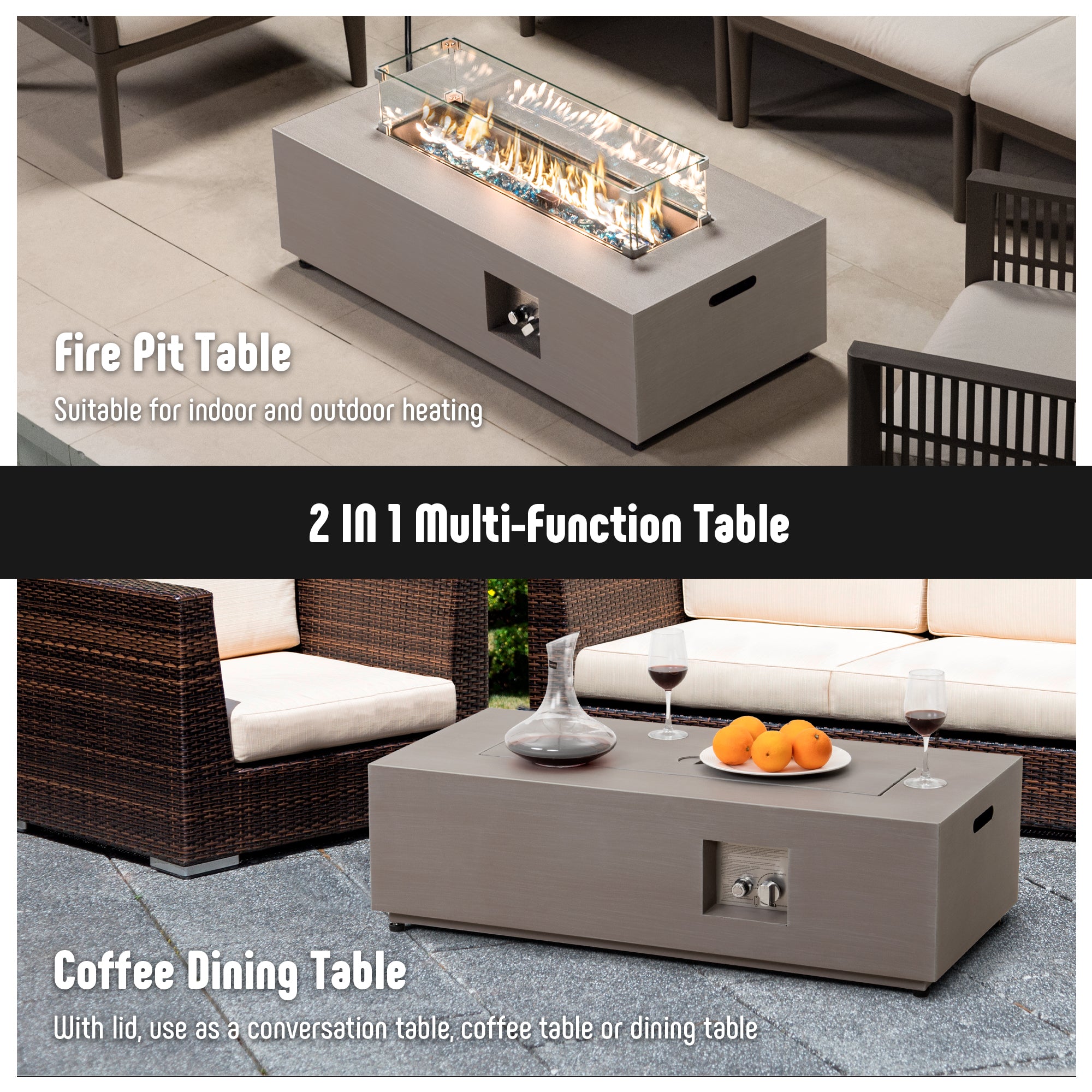 Werph 42" Propane Fire Pit Table - 50,000 BTU CSA Certified