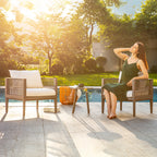 Werph 3-Piece Patio Furniture Set with Washable Cushions - Outdoor Bistro Set for Balcony