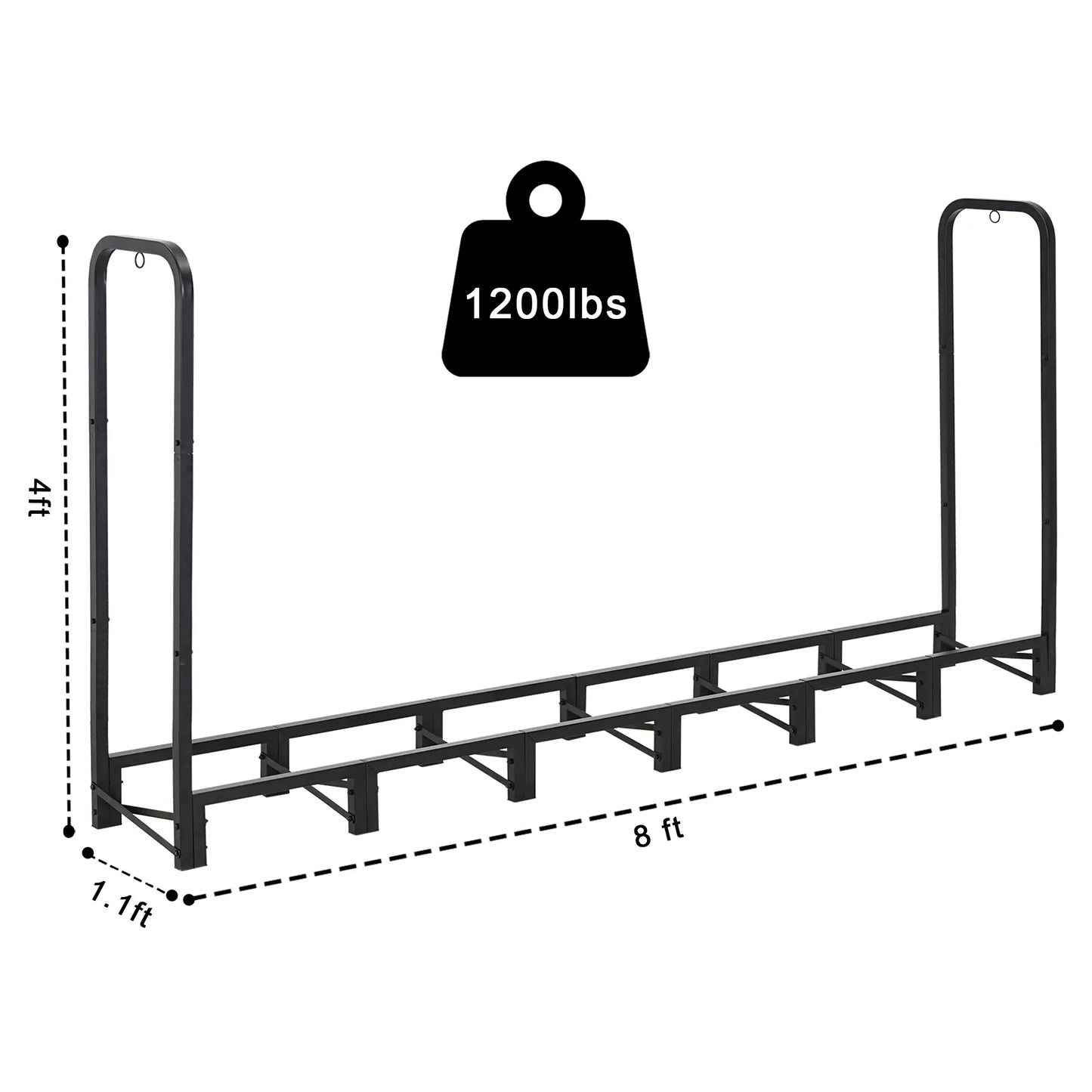 Werph Heavy Duty Outdoor Firewood Rack with Cover - Weather-Resistant Storage