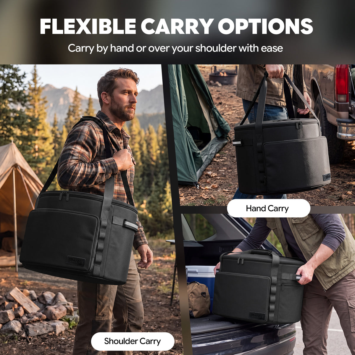 WERPH 20-Inch Fire Pit Carry Bag, 5mm Padded, Multi-Pocket Storage