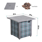 Werph 28" Propane Fire Pit Table - 50,000 BTU CSA Certified with Lava Rocks