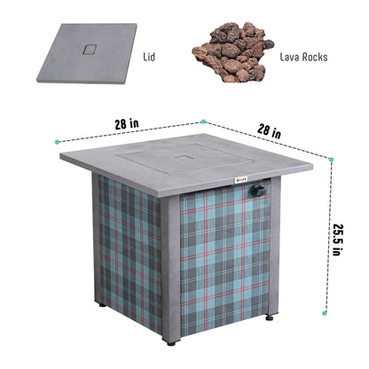 Werph  28" Propane Fire Pit Table, 50,000 BTU Fire Table with Lava Rocks, CSA Certified Gas Fire Pit Table