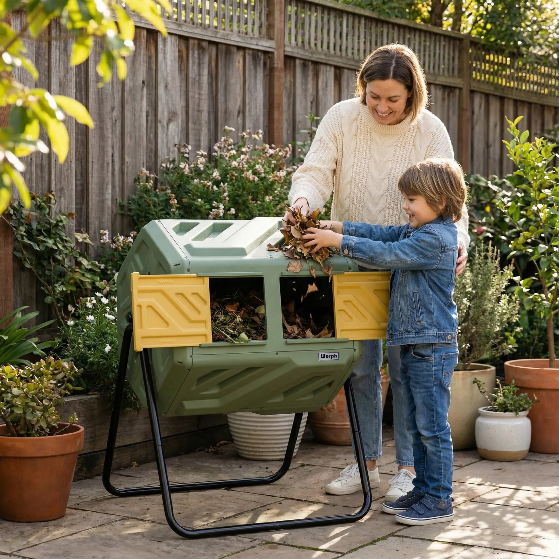 What to put in a compost bin-Backyard  leaves
