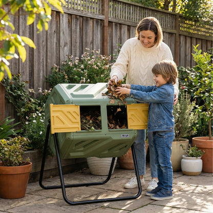 What to put in a compost bin-Backyard  leaves
