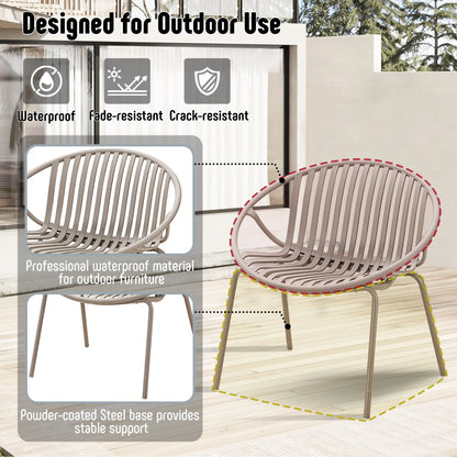 Werph Grey 3-Piece Resin Plastic Patio Conversation Deep Seating Set