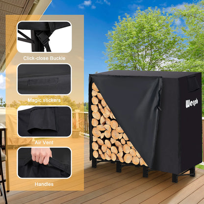 Werph Heavy Duty Outdoor Firewood Rack with Cover - Weather-Resistant Storage